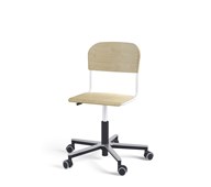 Stol Matte FSC gas Alu hjul LS hvit