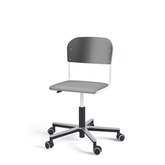 Stol Matte FSC gas Alu hjul LS hvit