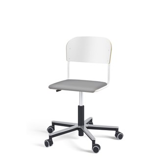 Stol Matte FSC gas Alu hjul LS hvit