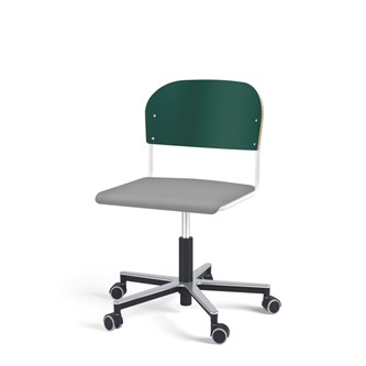 Stol Matte FSC gas Alu hjul SS hvit