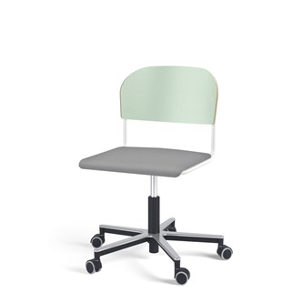 Stol Matte FSC gas Alu hjul SS hvit