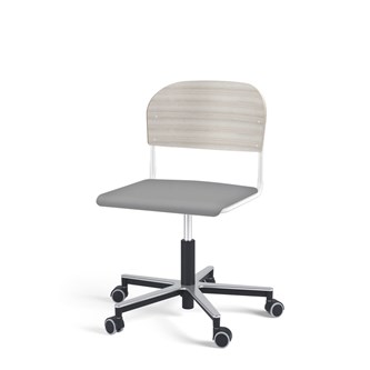 Stol Matte FSC gas Alu hjul SS hvit