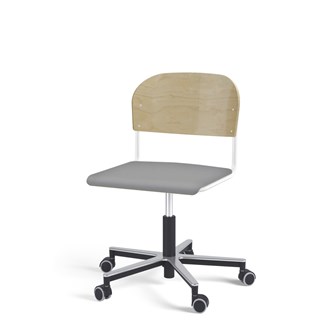 Stol Matte FSC gas Alu hjul SS hvit