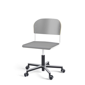 Stol Matte FSC gas Alu hjul SS hvit