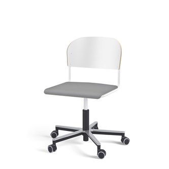 Stol Matte FSC gas Alu hjul SS hvit