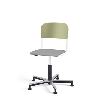 Stol Matte FSC gas Alu glidefot LS hvit