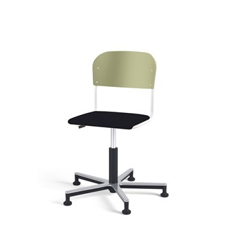 Stol Matte FSC gas Alu glidefot LS hvit