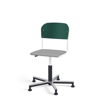 Stol Matte FSC gas Alu glidefot LS hvit