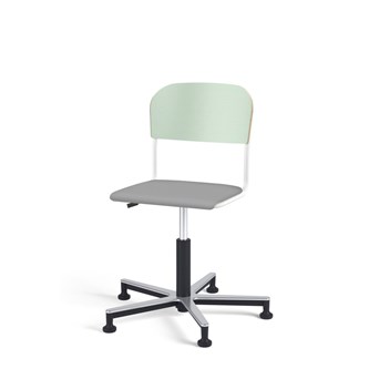 Stol Matte FSC gas Alu glidefot LS hvit