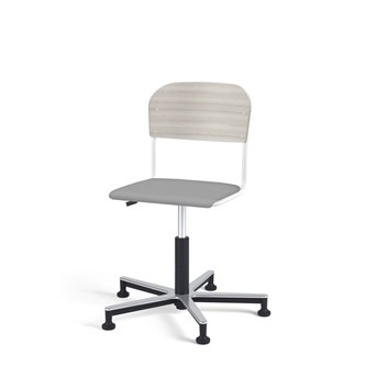 Stol Matte FSC gas Alu glidefot LS hvit