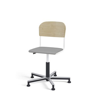 Stol Matte FSC gas Alu glidefot LS hvit