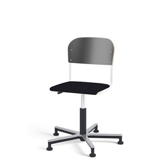 Stol Matte FSC gas Alu glidefot LS hvit