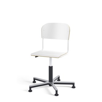 Stol Matte FSC gas Alu glidefot LS hvit