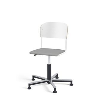 Stol Matte FSC gas Alu glidefot LS hvit