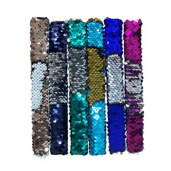 Fokusarmbånd paljetter 6 stk