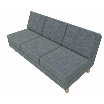 Sofa Labyrint 3-seter uten armlene. Kledd i stoff Rivet EGL