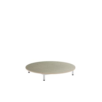 Lekebord 12:38 akustikk linoleum ø 120 cm hvit