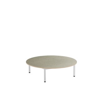 Lekebord 12:38 akustikk linoleum ø 120 cm hvit