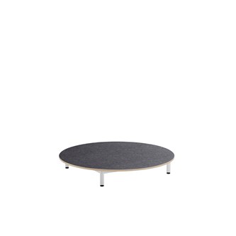 Lekebord 12:38 akustikk linoleum ø 120 cm hvit