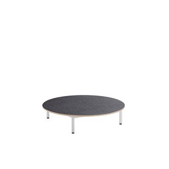 Lekebord 12:38 akustikk linoleum ø 120 cm hvit