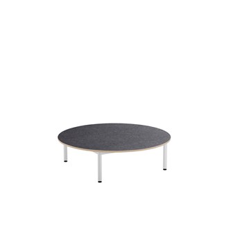 Lekebord 12:38 akustikk linoleum ø 120 cm hvit