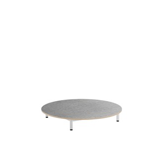 Lekebord 12:38 akustikk linoleum ø 120 cm hvit