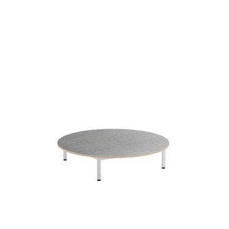 Lekebord 12:38 akustikk linoleum ø 120 cm hvit