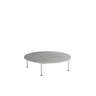Lekebord 12:38 akustikk linoleum ø 120 cm hvit