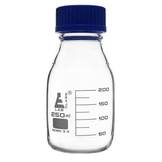 Reagensflaske 250 ml med blå kork