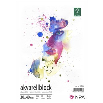 Akvarellblokk 300 g 30x40 cm