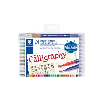 Kalligrafipenner Staedtler dobbelspiss 24 stk