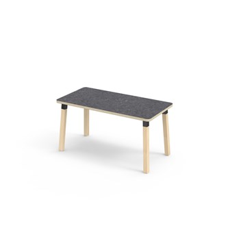 Bord Helmi linoleum 120x60 cm svart mansjett