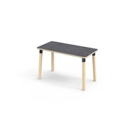 Bord Helmi linoleum 120x60 cm svart mansjett
