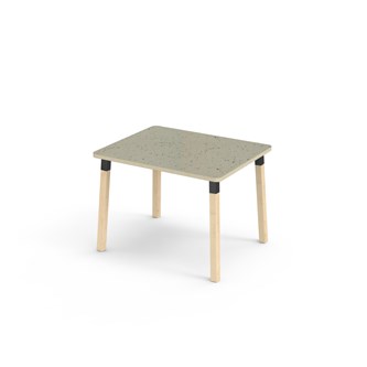 Bord Helmi linoleum 100x80 cm svart mansjett