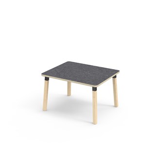 Bord Helmi linoleum 100x80 cm svart mansjett