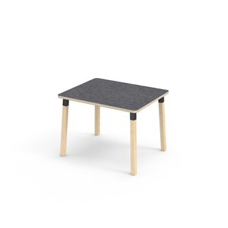 Bord Helmi linoleum 100x80 cm svart mansjett