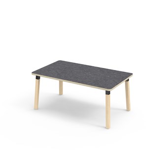 Bord Helmi linoleum 140x80 cm svart mansjett