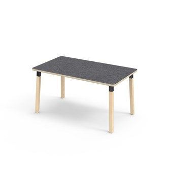 Bord Helmi linoleum 140x80 cm svart mansjett