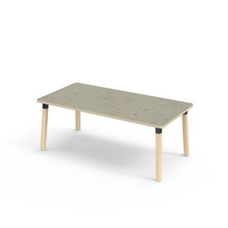 Bord Helmi linoleum 160x80 cm svart mansjett