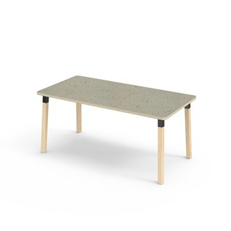 Bord Helmi linoleum 160x80 cm svart mansjett