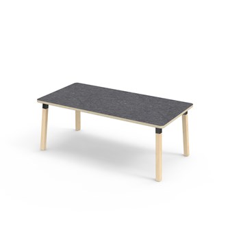 Bord Helmi linoleum 160x80 cm svart mansjett