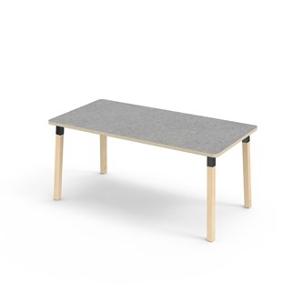 Bord Helmi linoleum 160x80 cm svart mansjett