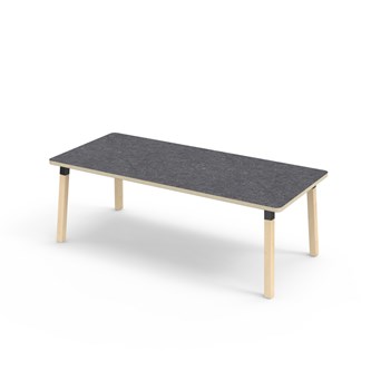 Bord Helmi linoleum 180x80 cm svart mansjett