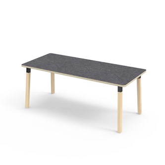 Bord Helmi linoleum 180x80 cm svart mansjett