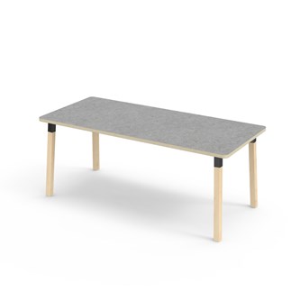 Bord Helmi linoleum 180x80 cm svart mansjett