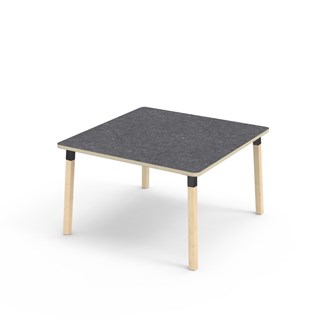 Bord Helmi linoleum 120x120 cm svart mansjett
