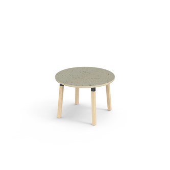 Bord Helmi linoleum Ø90 cm svart mansjett