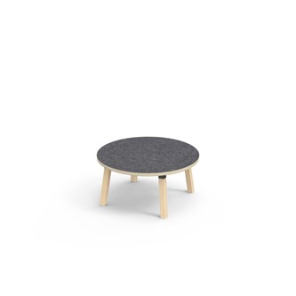 Bord Helmi linoleum Ø90 cm svart mansjett