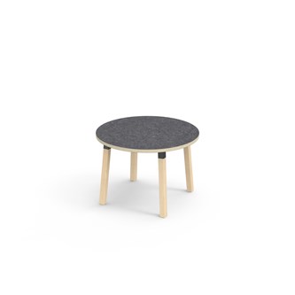 Bord Helmi linoleum Ø90 cm svart mansjett