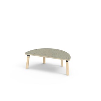 Bord Helmi linoleum halvrundt 120-60 cm svart mansjett